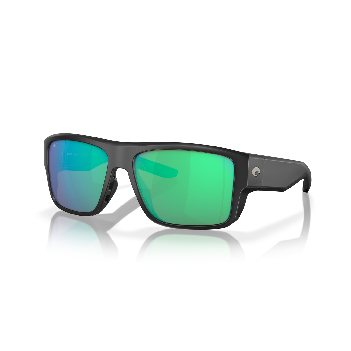 Costa Taxman Sunglasses - Velocity 21 Matte Black + Green Mirror Polarised Glass 580G