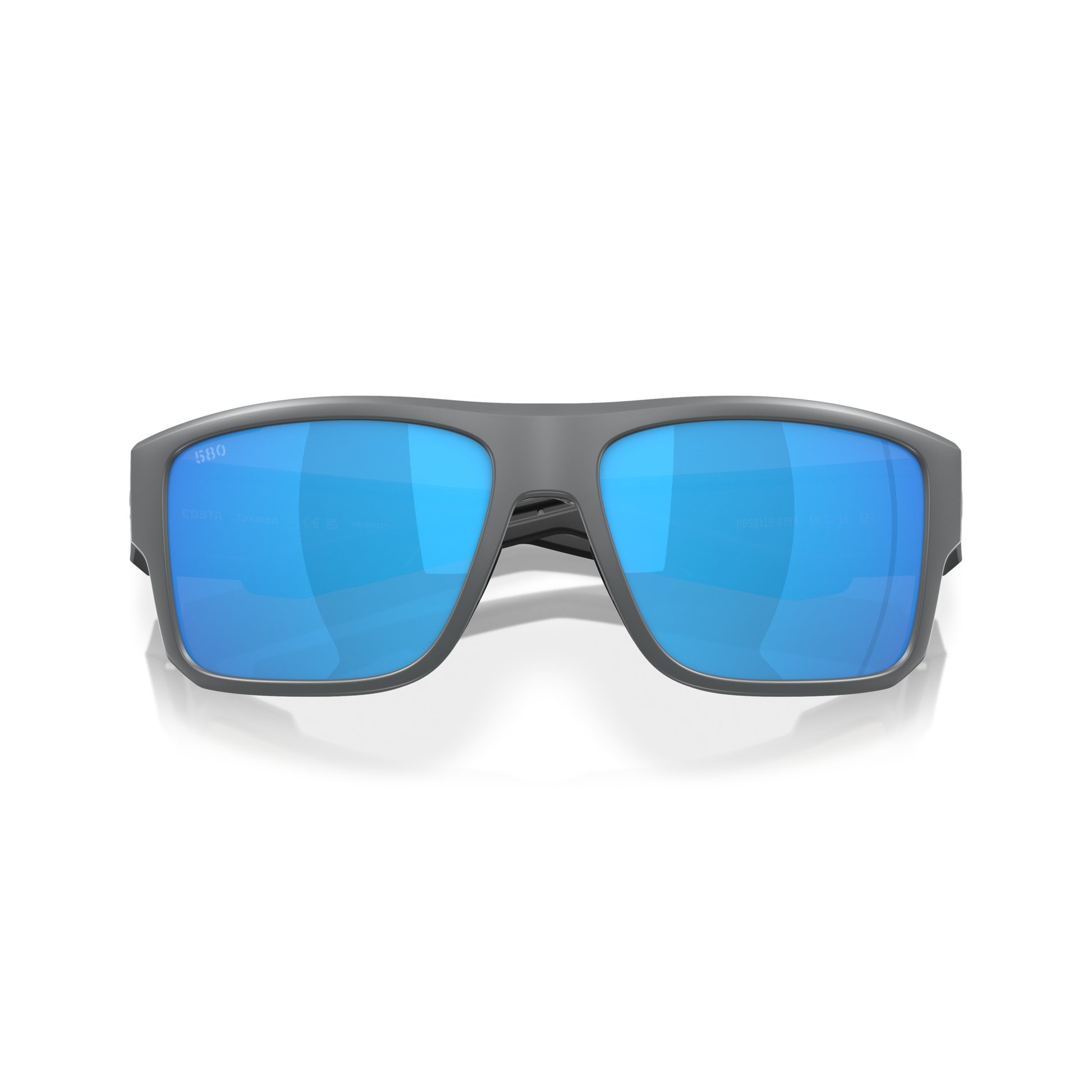 Costa Taxman Sunglasses - Velocity 21 Matte Grey + Blue Mirror Polarised Glass 580G