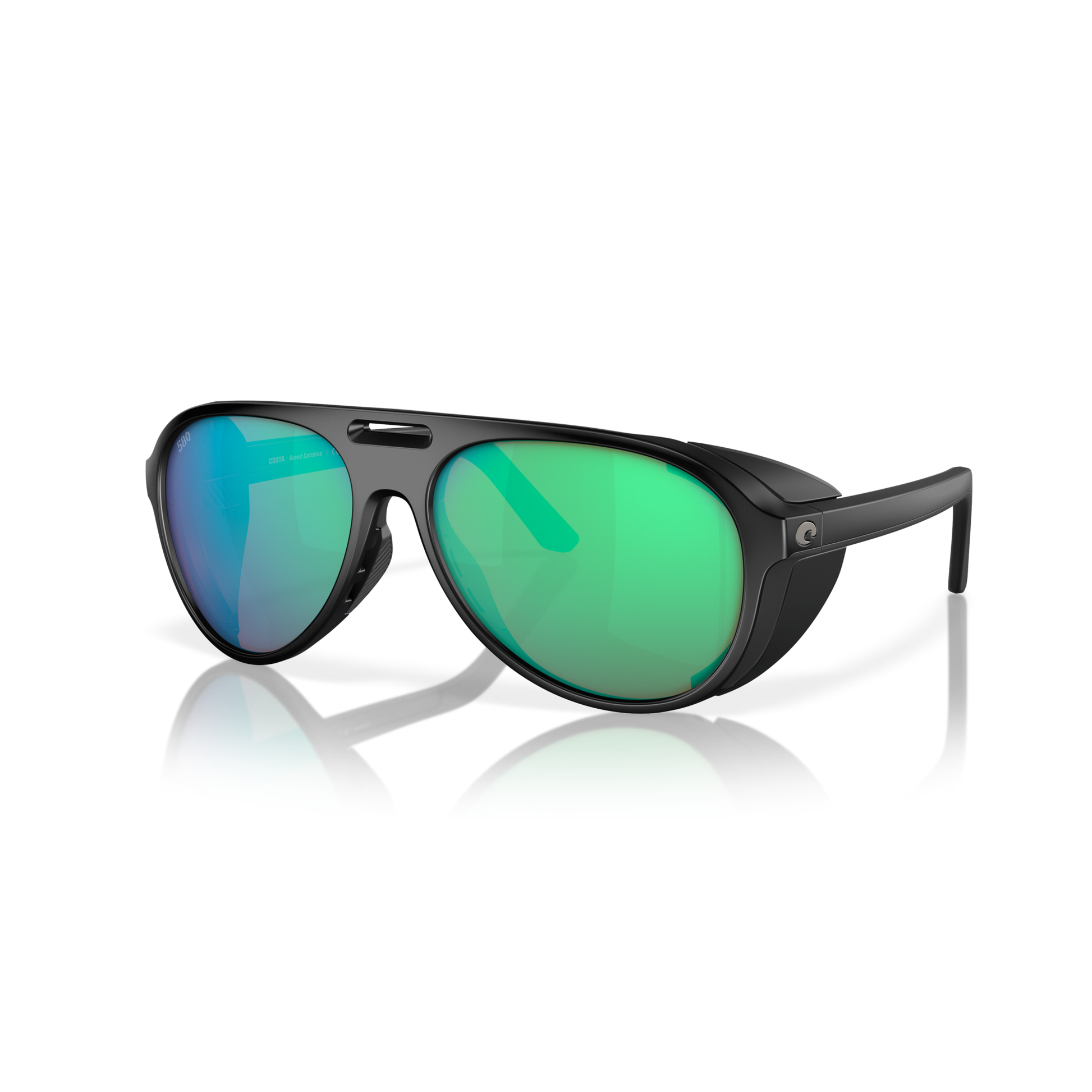 Costa Grand Catalina Sunglasses - Velocity 21 Matte Black + Green Mirror Polarised Glass 580G