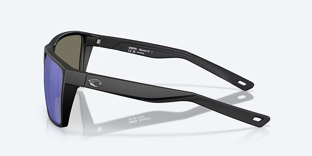 Costa Del Mar Rincon II Sunglasses - Velocity 21 Matte Black + Blue Mirror Polarised Glass 580G