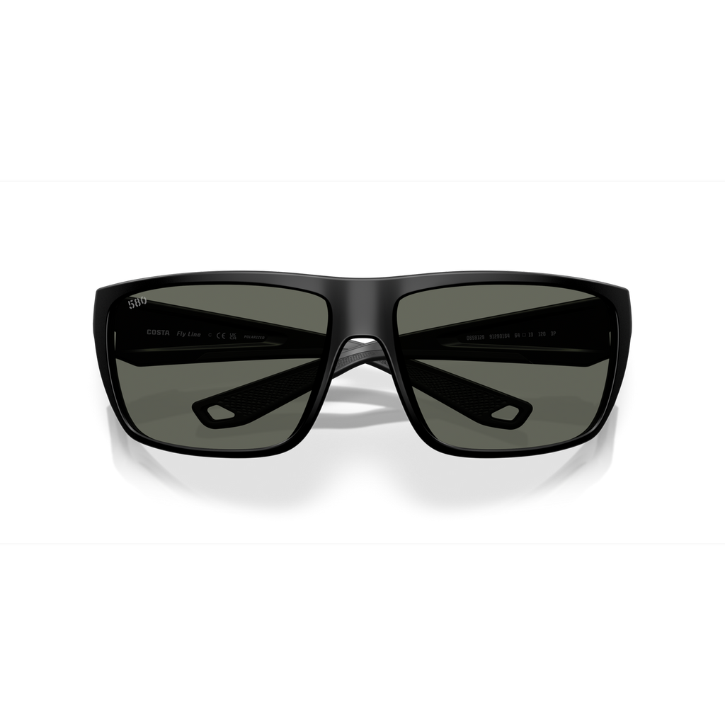 Costa Fly Line Sunglasses - Velocity 21 Matte Black + Grey Polarised Glass 580G