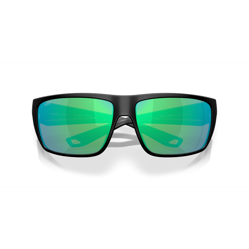Costa Fly Line Sunglasses - Velocity 21 Matte Black + Green Mirror Polarised Glass 580G