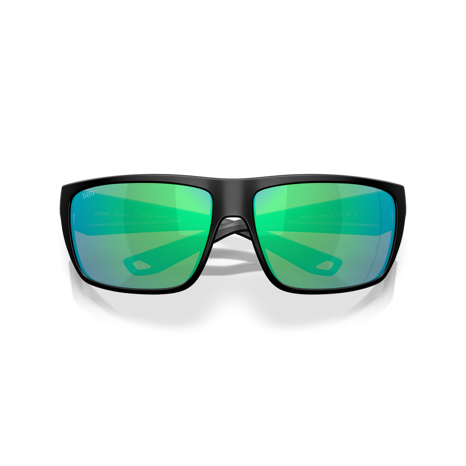 Costa Fly Line Sunglasses - Velocity 21 Matte Black + Green Mirror Polarised Glass 580G