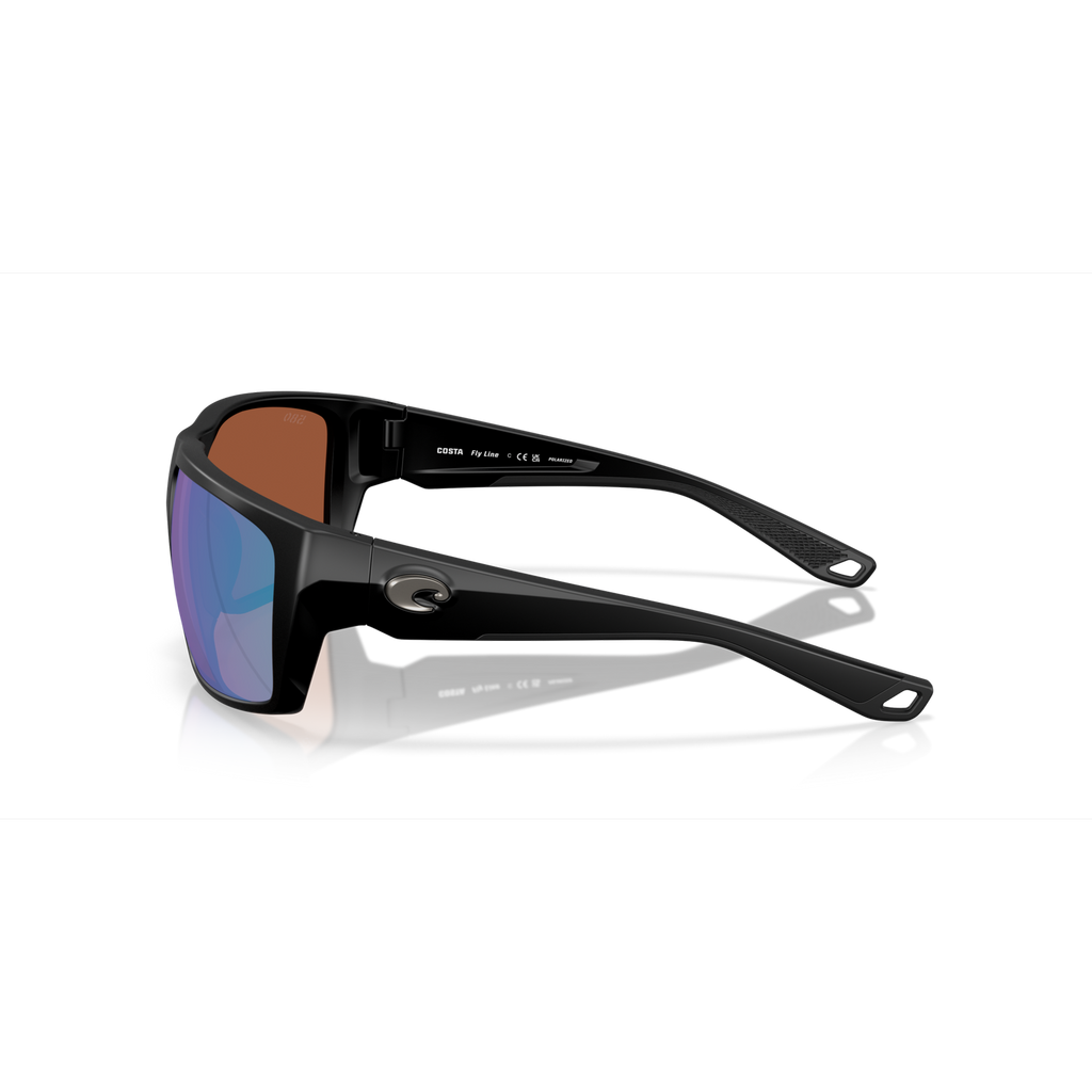 Costa Fly Line Sunglasses - Velocity 21 Matte Black + Green Mirror Polarised Glass 580G