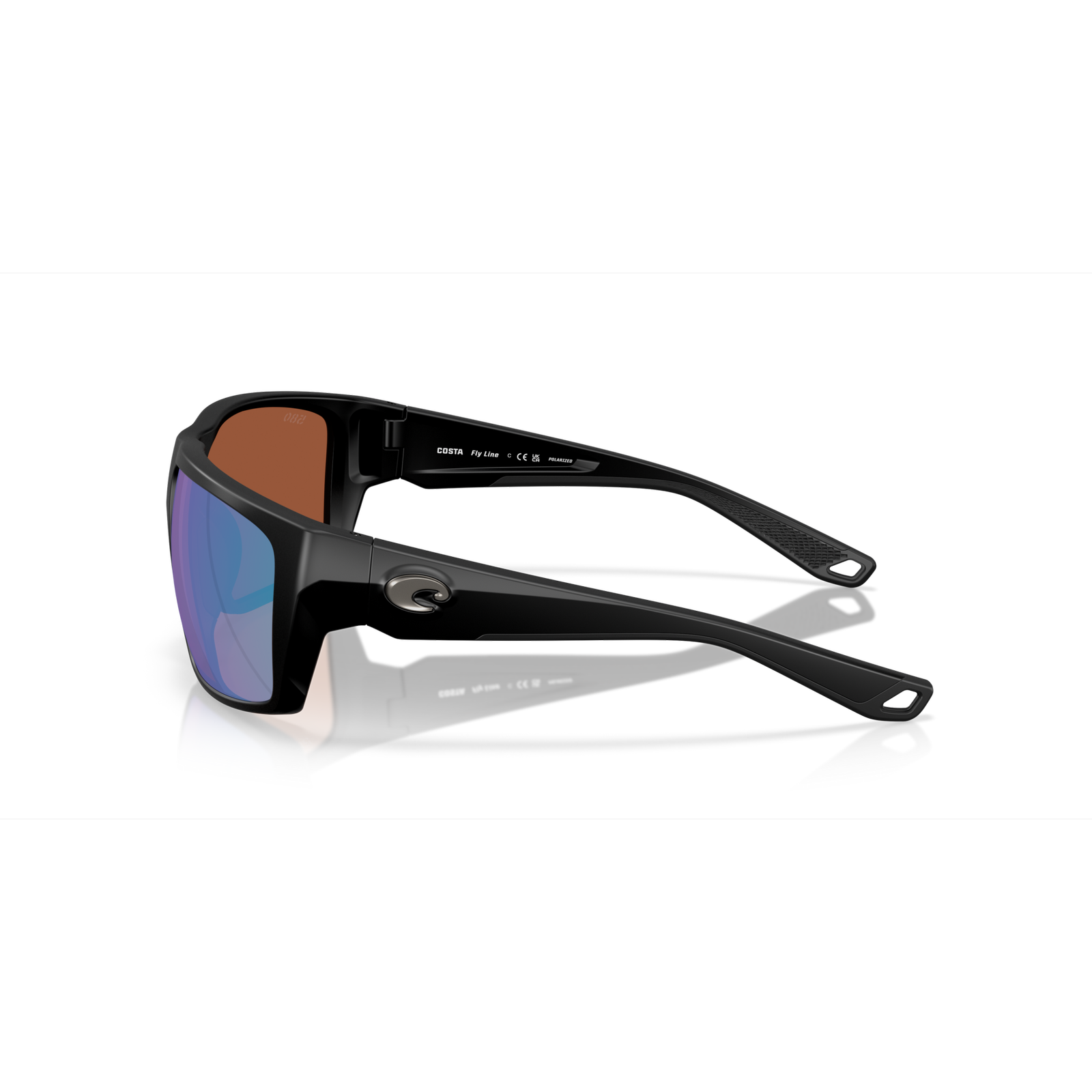 Costa Fly Line Sunglasses - Velocity 21 Matte Black + Green Mirror Polarised Glass 580G