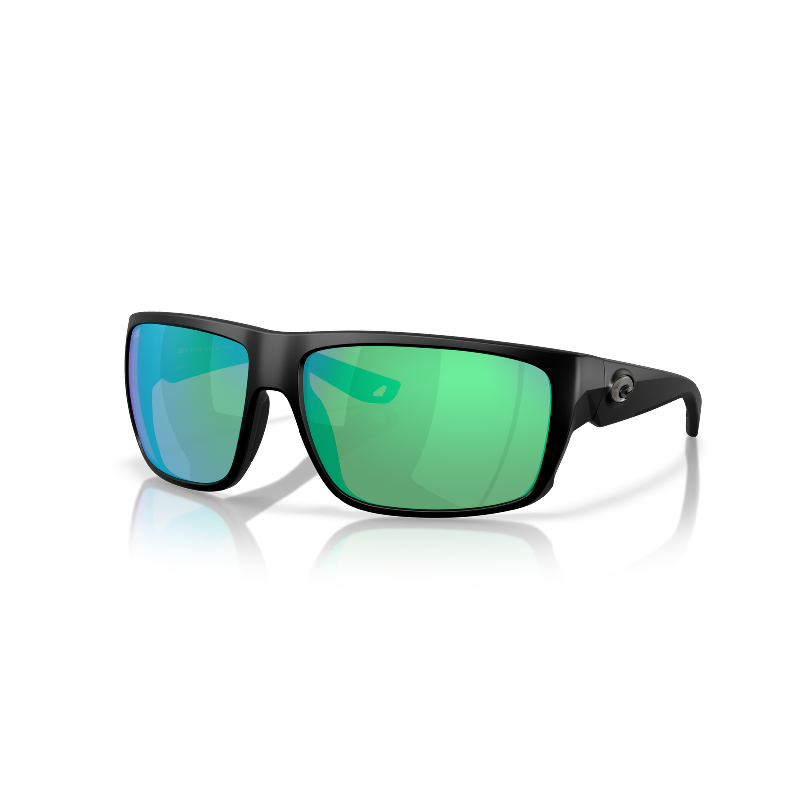 Costa Fly Line Sunglasses - Velocity 21 Matte Black + Green Mirror Polarised Glass 580G