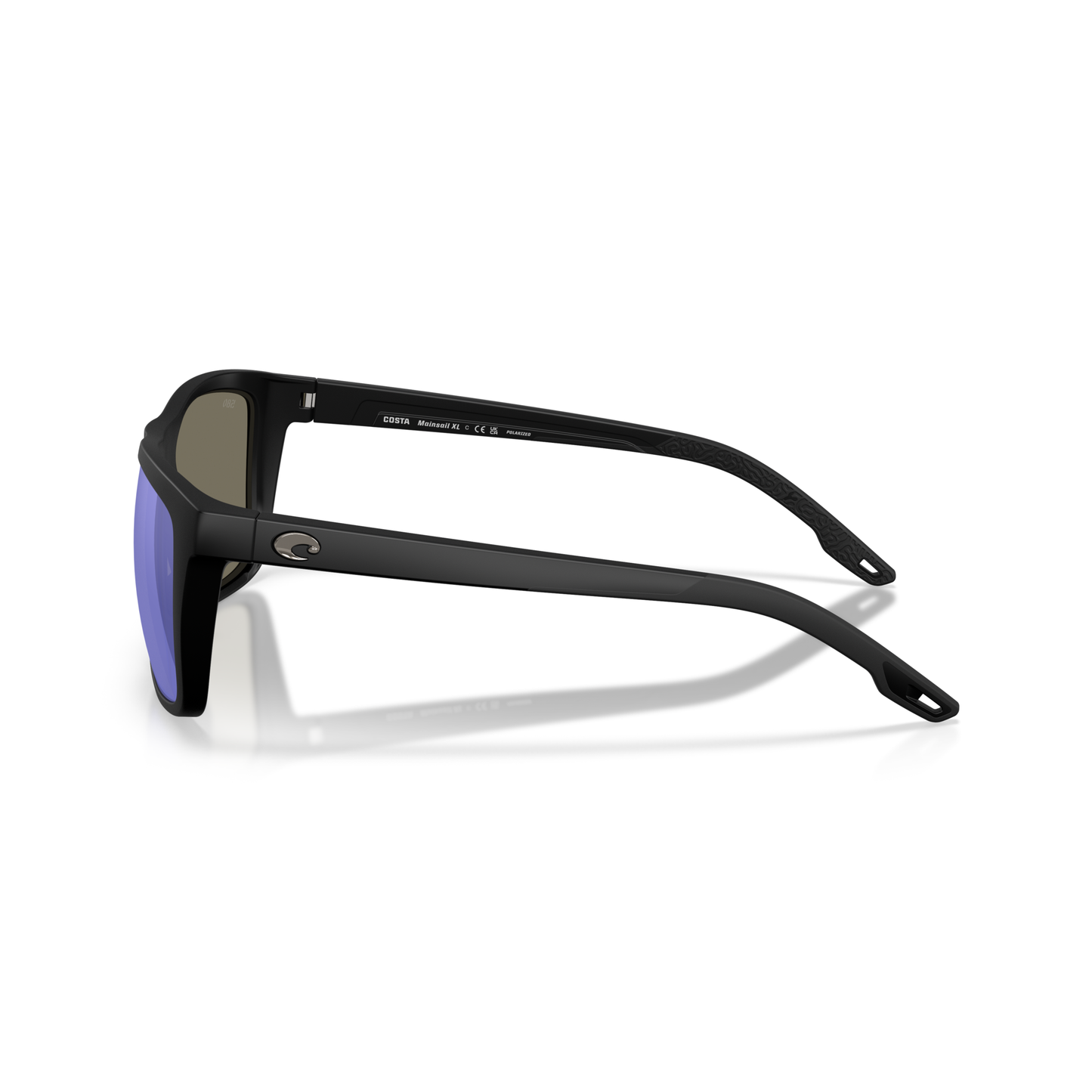 Costa Mainsail XL Sunglasses - Velocity 21 Matte Black + Blue Mirror Polarised Glass 580G