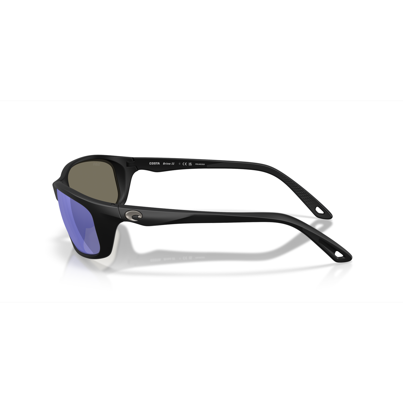 Costa Brine II Sunglasses - Velocity 21 Matte Black + Blue Mirror Polarised Glass 580G