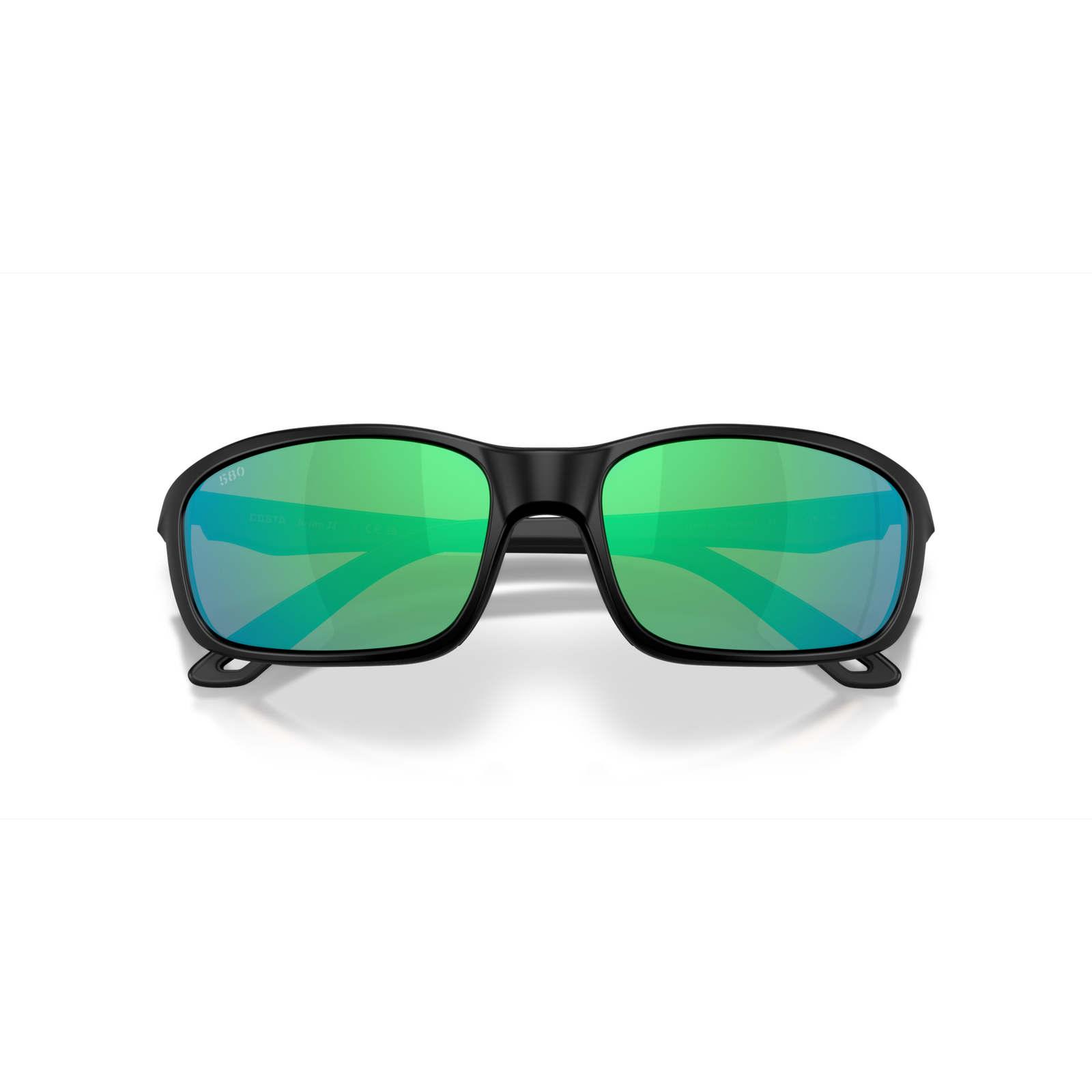 Costa Brine II Sunglasses - Velocity 21 Matte Black + Green Mirror Polarised Glass 580G