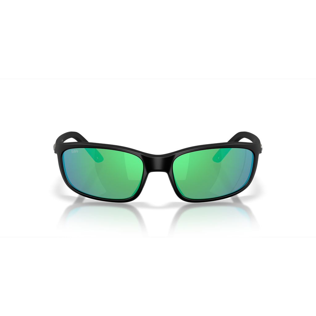 Costa Brine II Sunglasses - Velocity 21 Matte Black + Green Mirror Polarised Glass 580G