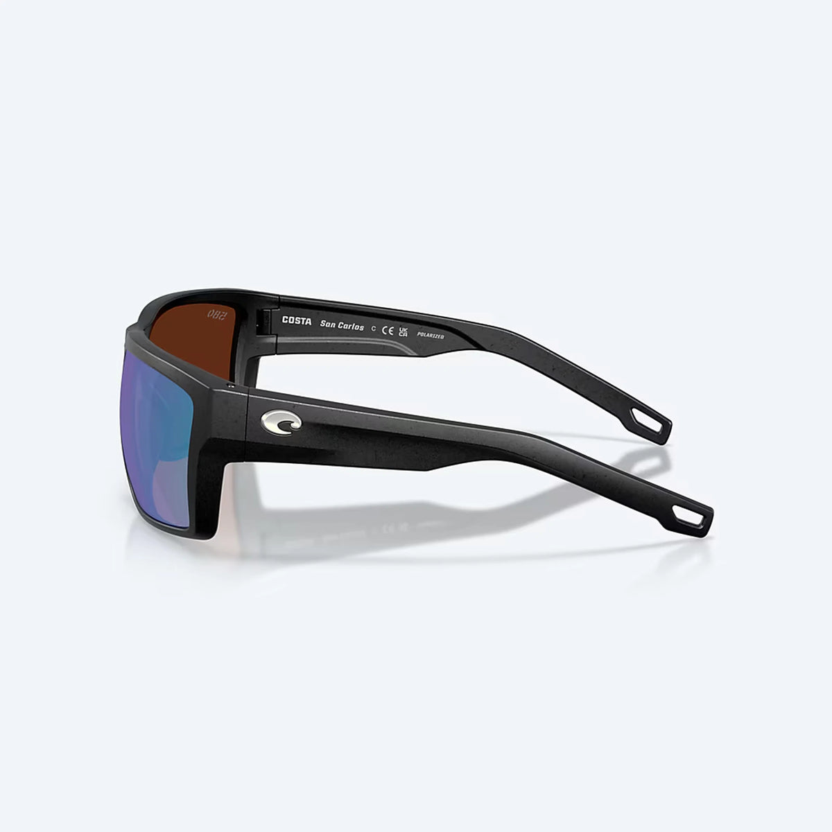 Costa Del Mar San Carlos Sunglasses - Velocity 21 Netplus Black + Green Mirror Polarised Glass 580G