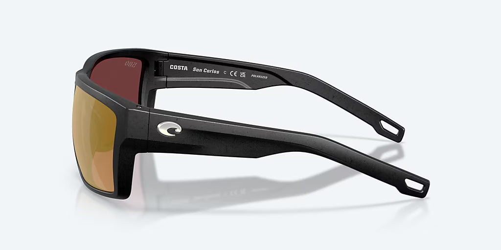 Costa Del Mar San Carlos Sunglasses - Velocity 21 Netplus Black + Gold Mirror Polarised Glass 580G
