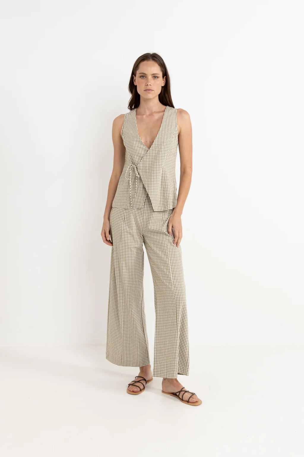 Lola Check Wide Leg Pant
