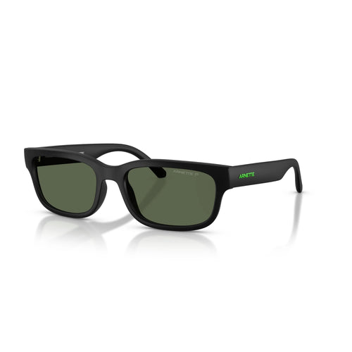Arnette Defyer Sunglasses - Velocity 21 Matte Recycled Black + Dark Green Polarised