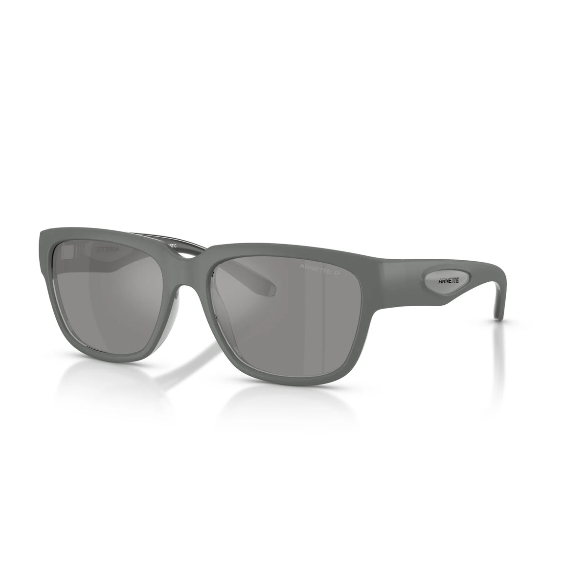 Arnette Bounce Sunglasses - Velocity 21 Transparent Dark Grey + Grey Mirror Silver 80 Polarised