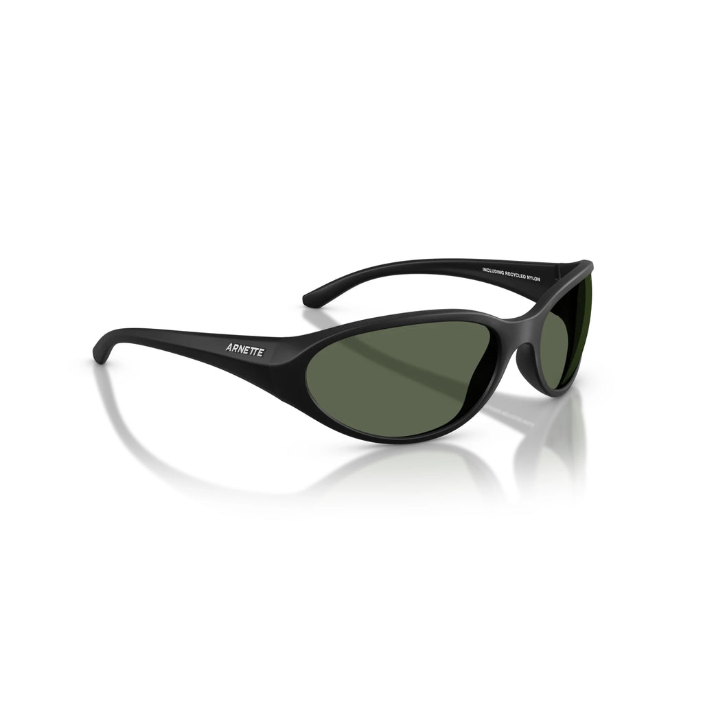 Arnette Raven Sunglasses - Velocity 21 Matte Recycled Black + Dark Green