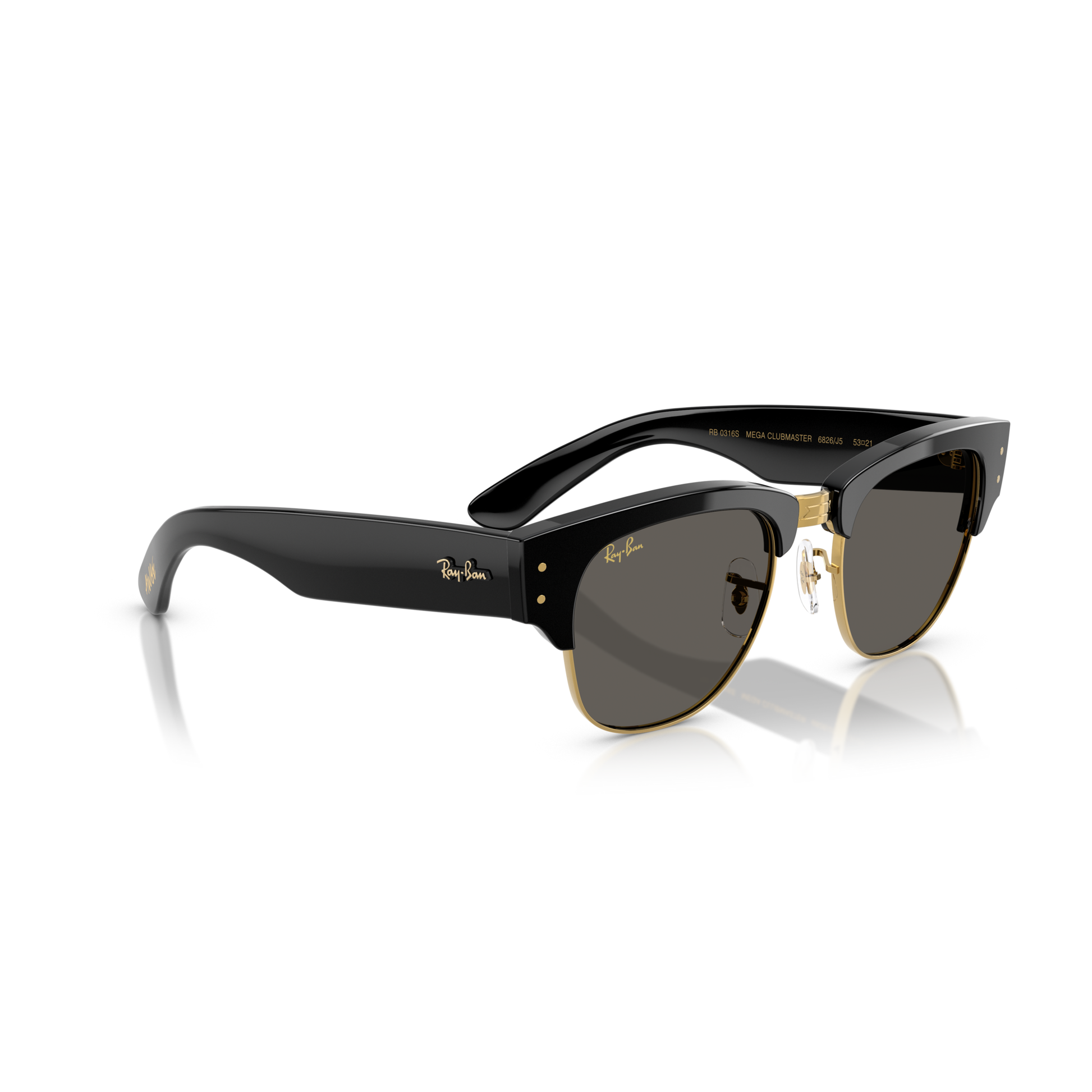 Ray Ban Mega Clubmaster Sunglasses - Velocity 21 Black on Gold + Ultra Black