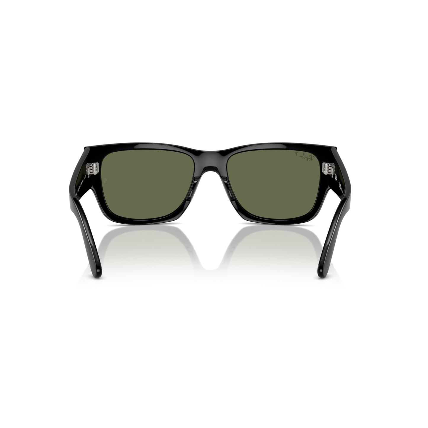 Black sunglasses with green lenses on a white background Polished Black + G-15 Green Polarised