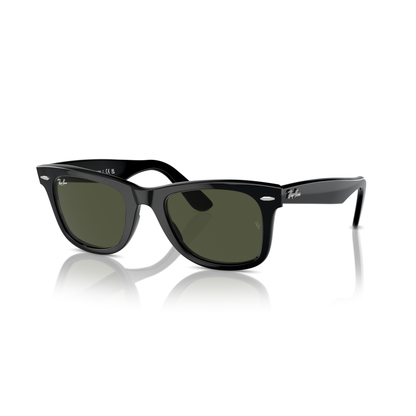 Black sunglasses with a reflective surface on a white background Polished Black + G-15 Green
