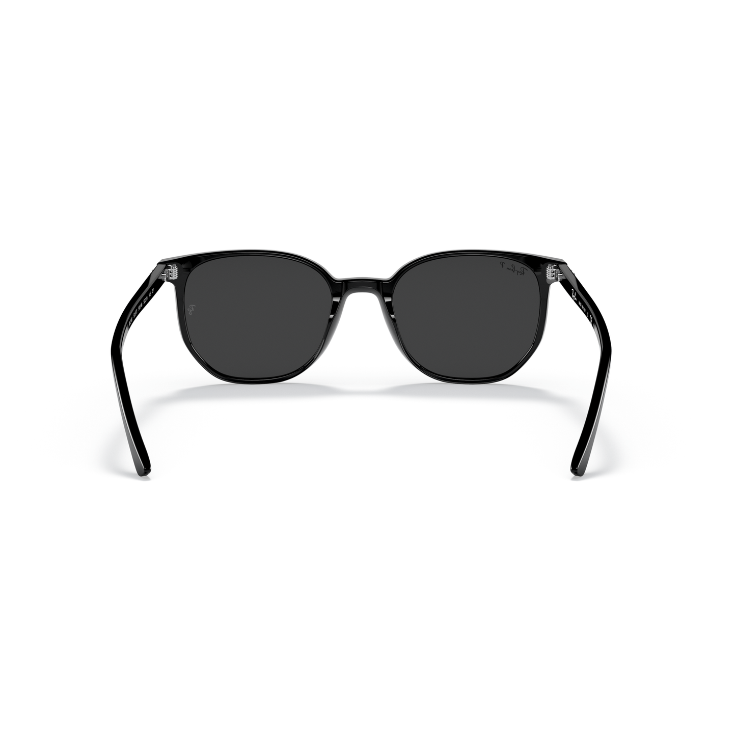 Black sunglasses with dark lenses on a white background Polished Black + Black Polarised