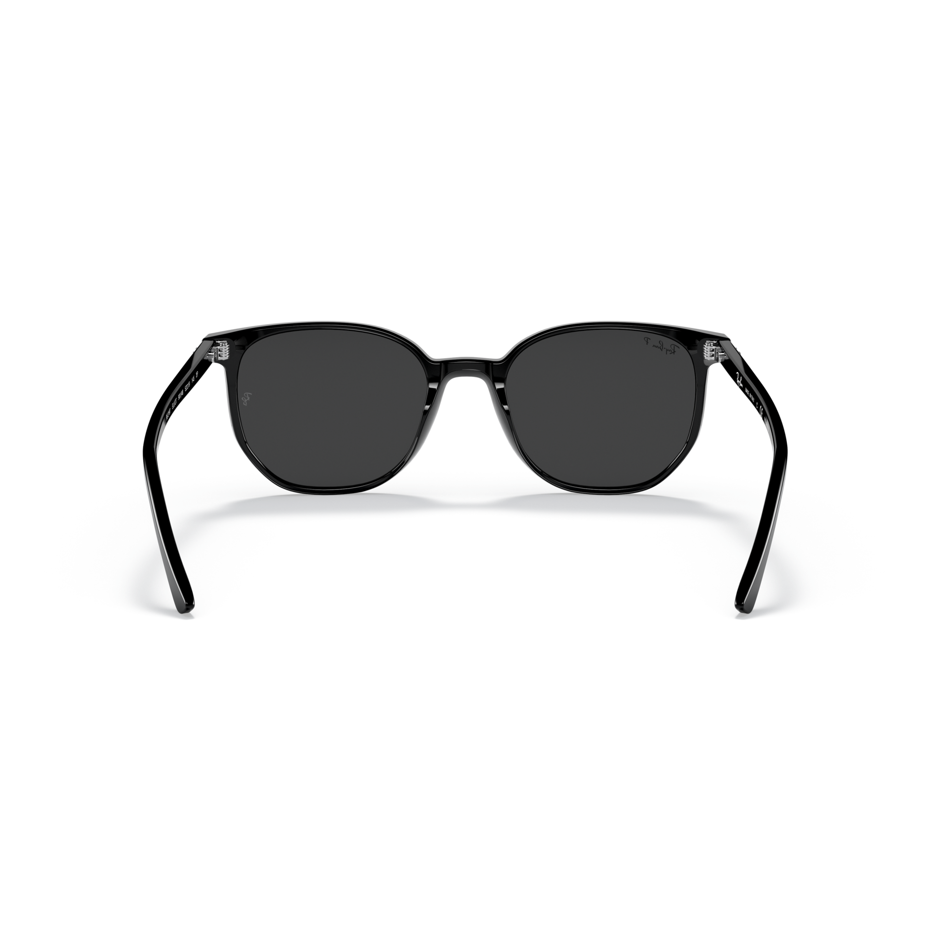Black sunglasses with dark lenses on a white background Polished Black + Black Polarised