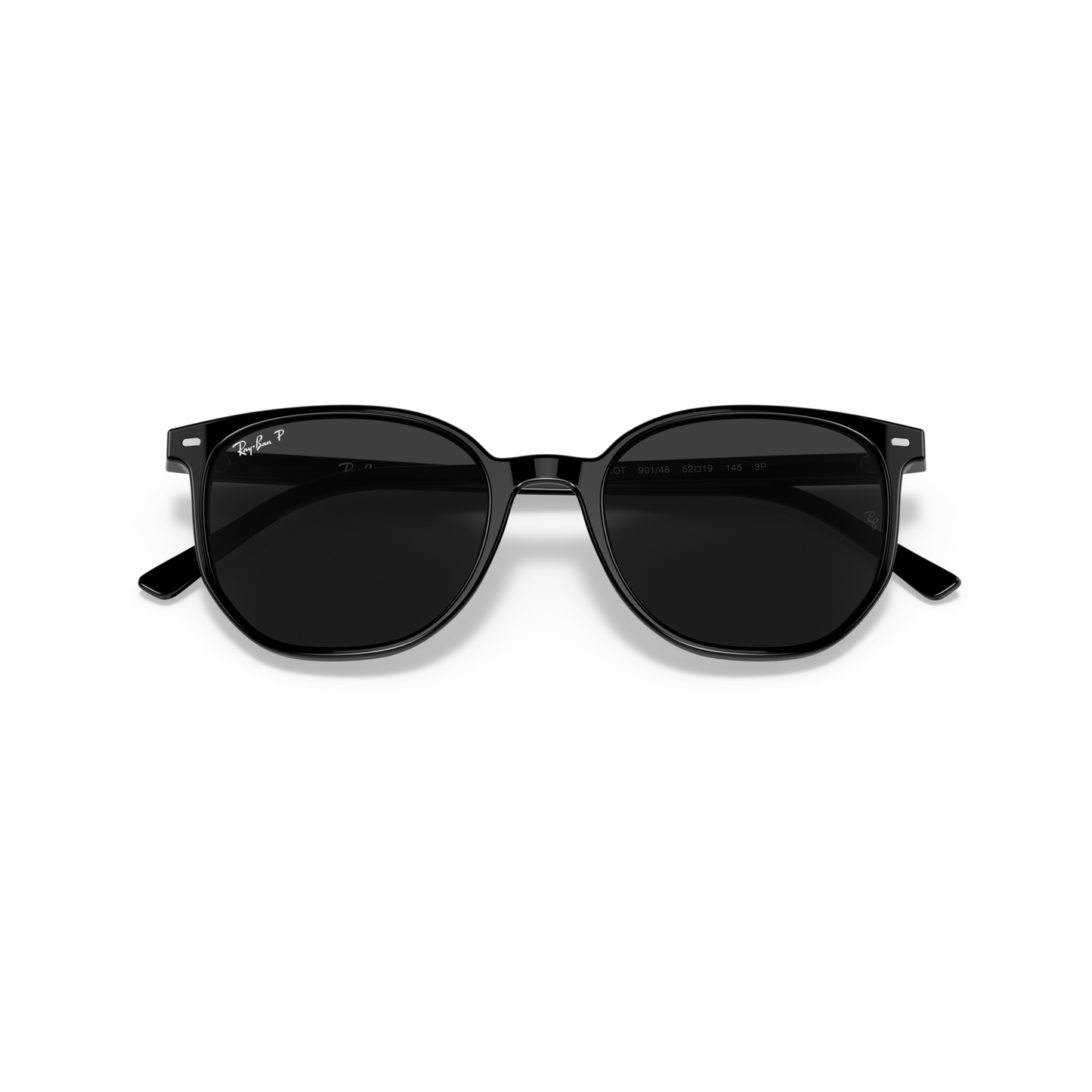 Black sunglasses with a white background Polished Black + Black Polarised
