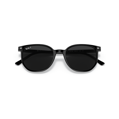Black sunglasses with a white background Polished Black + Black Polarised