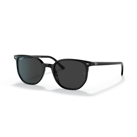 Black sunglasses with a clear background Polished Black + Black Polarised