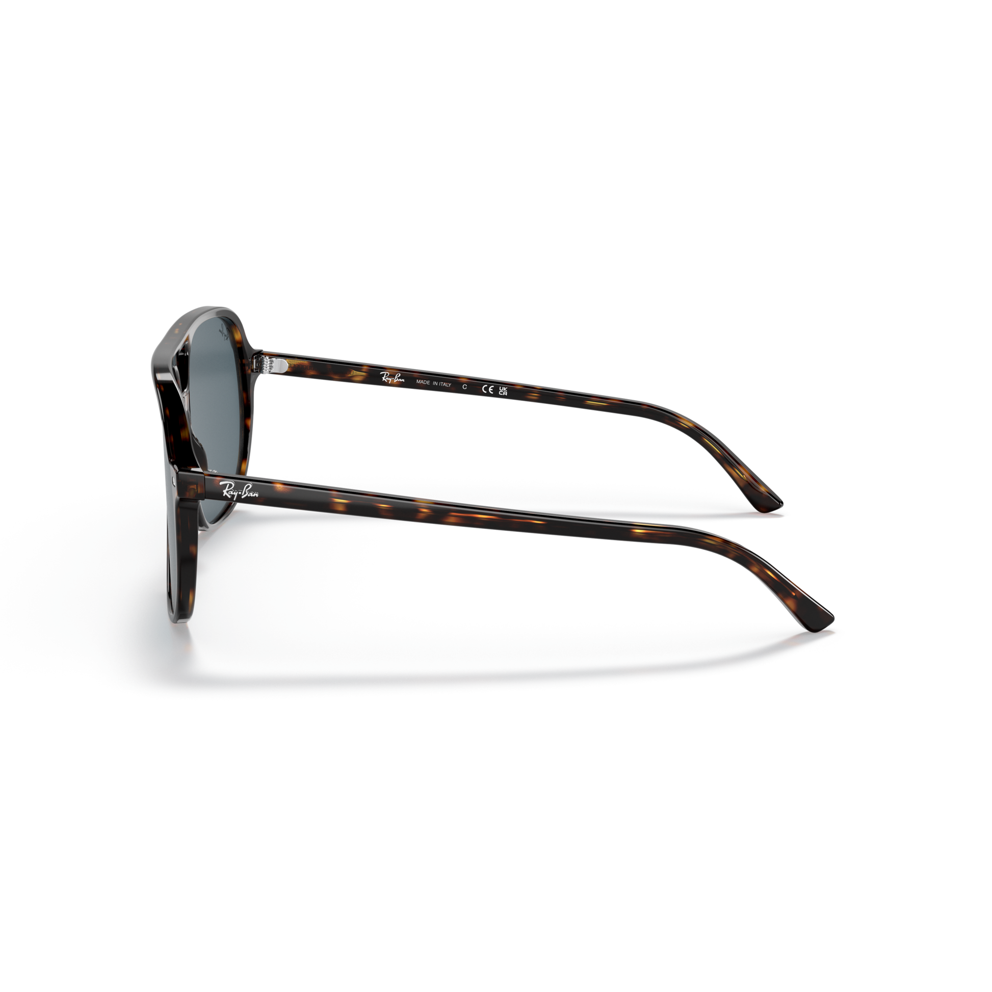 Sunglasses with tortoiseshell frame on a white background Polished Havana + Blue