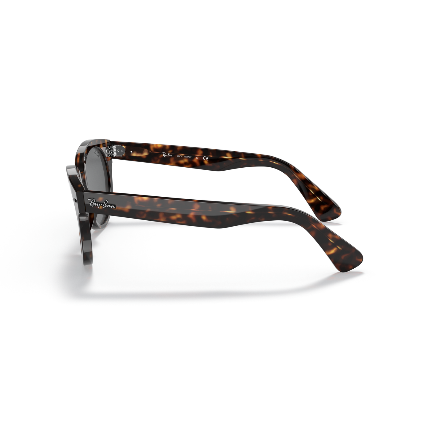 Sunglasses with tortoiseshell frame on a white background Polished Tortoise + Dark Grey