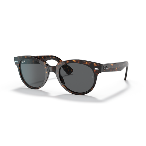 Tortoiseshell sunglasses with dark lenses on a white background Polished Tortoise + Dark Grey