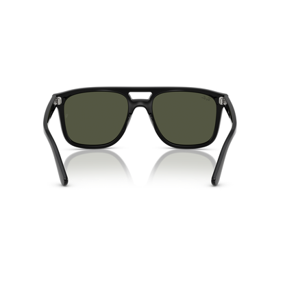 Black sunglasses with green lenses on a white background  Polished Black + G-15 Green