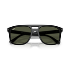 Black sunglasses with dark lenses on a white background Polished Black + G-15 Green