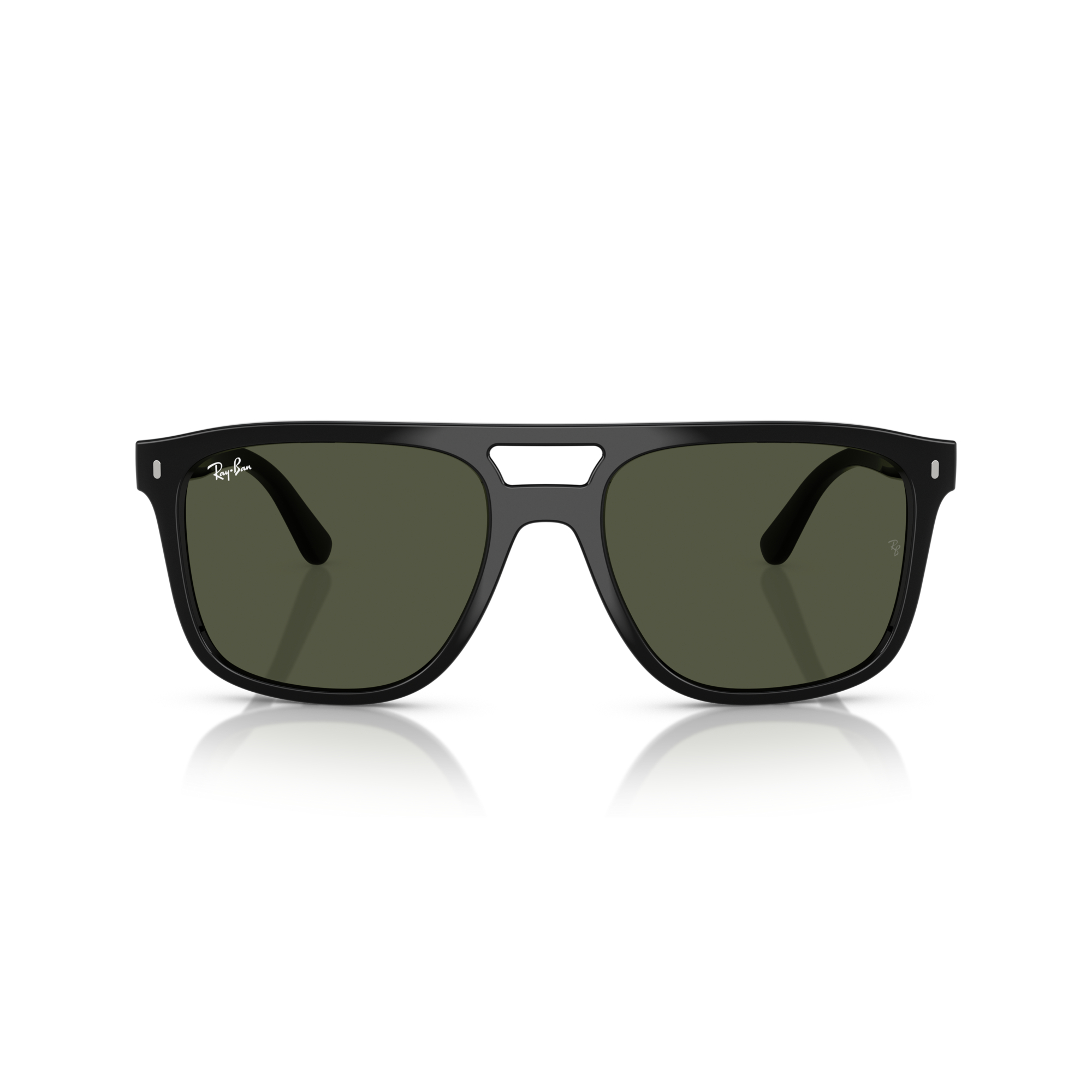 Black sunglasses with green lenses on a white background Polished Black + G-15 Green