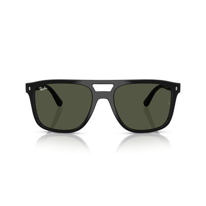 Black sunglasses with green lenses on a white background Polished Black + G-15 Green
