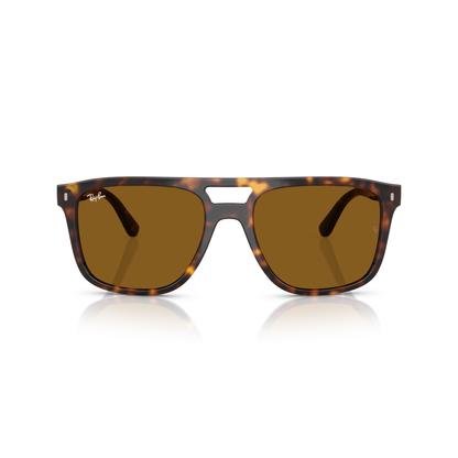 Tortoiseshell sunglasses with brown lenses on a white background Polished Havana + B-15 Brown