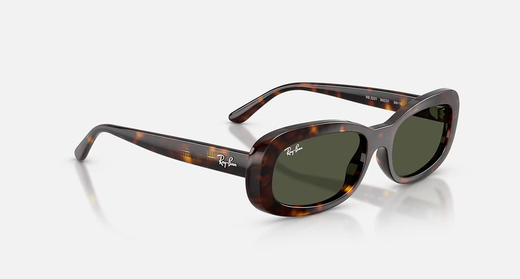 Ray-Ban RB2221 Sunglasses - Velocity 21 Polished Havana + Green