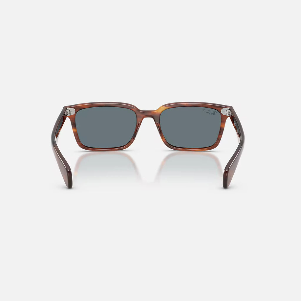 Ray-Ban Brunel Sunglasses - Velocity 21 Polished Striped Havana + Dark Blue
