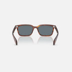 Ray-Ban Brunel Sunglasses - Velocity 21 Polished Striped Havana + Dark Blue