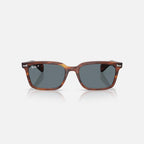 Ray-Ban Brunel Sunglasses - Velocity 21 Polished Striped Havana + Dark Blue