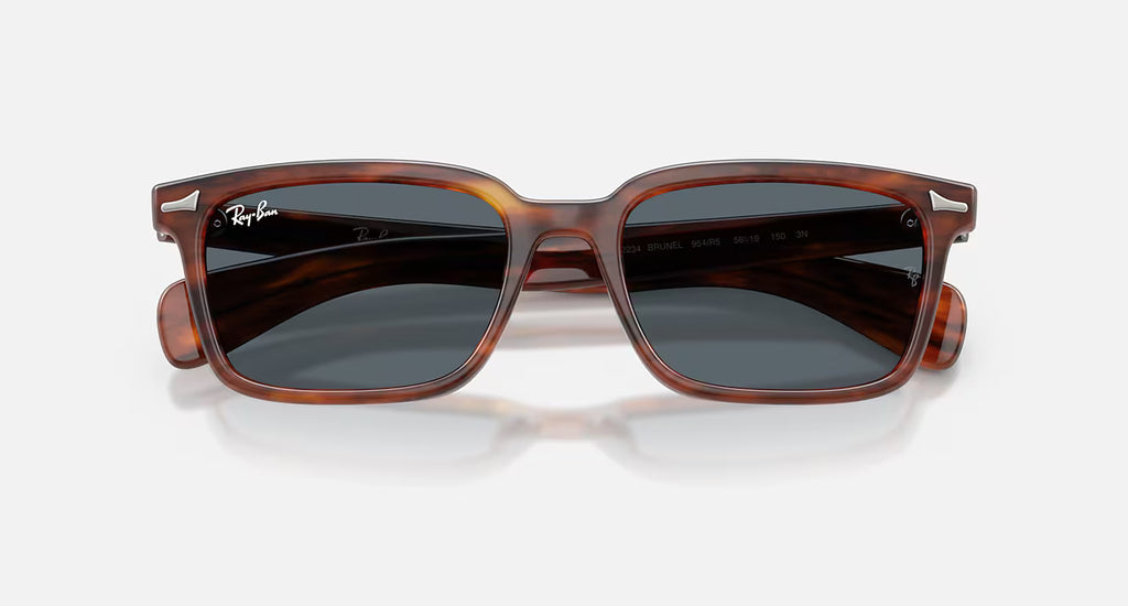 Ray-Ban Brunel Sunglasses - Velocity 21 Polished Striped Havana + Dark Blue
8056262980866