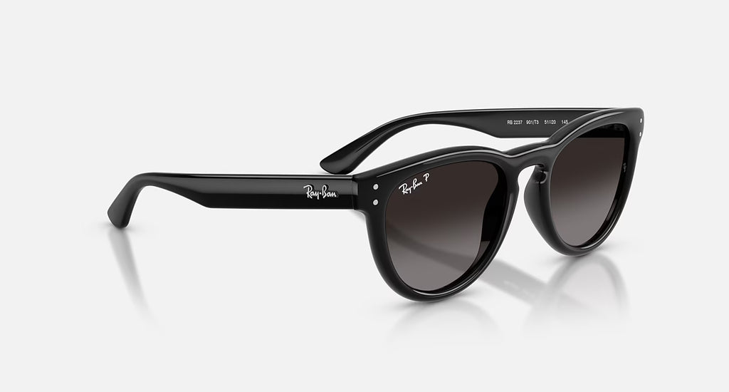 Ray-Ban 2237 Sunglasses - Velocity 21 Polished Black + Polarised Light Grey Gradient Grey