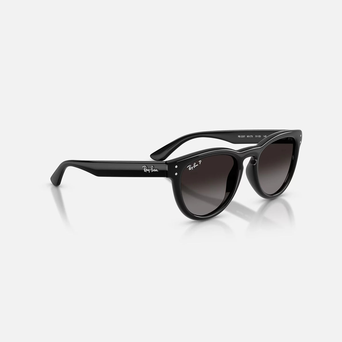 Ray-Ban 2237 Sunglasses - Velocity 21 Polished Black + Polarised Light Grey Gradient Grey