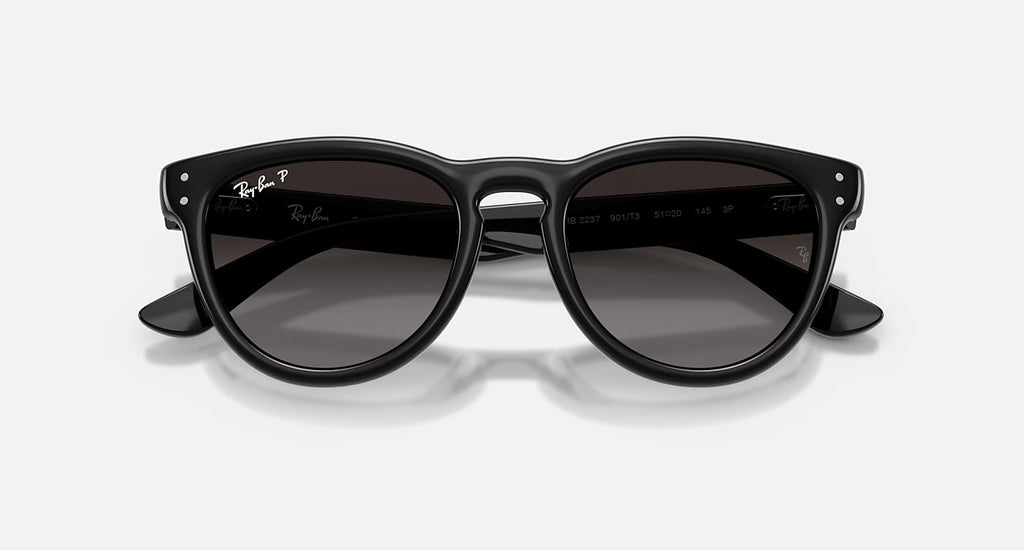 Ray-Ban 2237 Sunglasses - Velocity 21 Polished Black + Polarised Light Grey Gradient Grey
