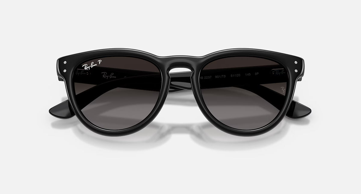 Ray-Ban 2237 Sunglasses - Velocity 21 Polished Black + Polarised Light Grey Gradient Grey