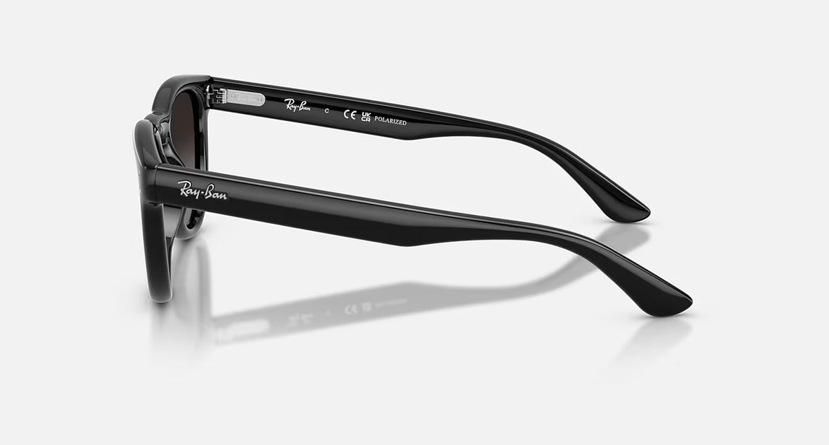 Ray-Ban 2237 Sunglasses - Velocity 21 Polished Black + Polarised Light Grey Gradient Grey