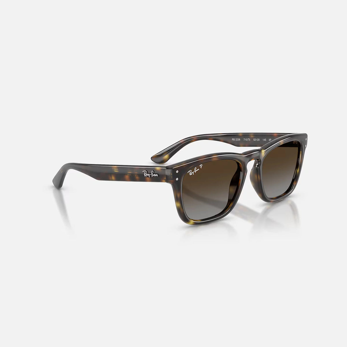 Ray-Ban RB2238 Sunglasses - Velocity 21 P Polished Havana + Polarised Light Grey Gradient Brown