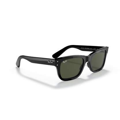 Black sunglasses with green lenses on a white background Polished Black + G-15 Green