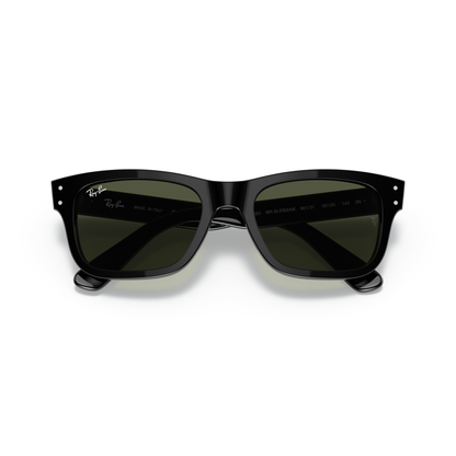 Black sunglasses with a white background Polished Black + G-15 Green