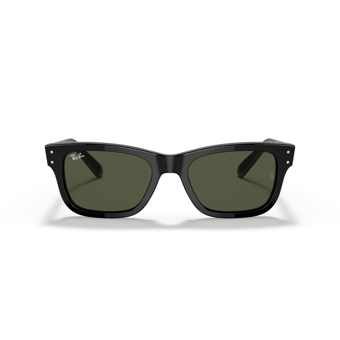 Black sunglasses with green lenses on a white background Polished Black + G-15 Green